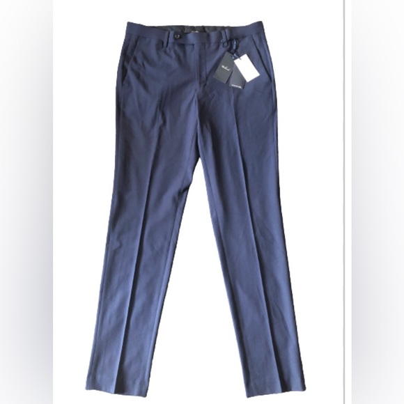 NWT Tailored  Mens Navy Blue Tapered Leg Pants in Size 34x32 - Picture 2 of 7